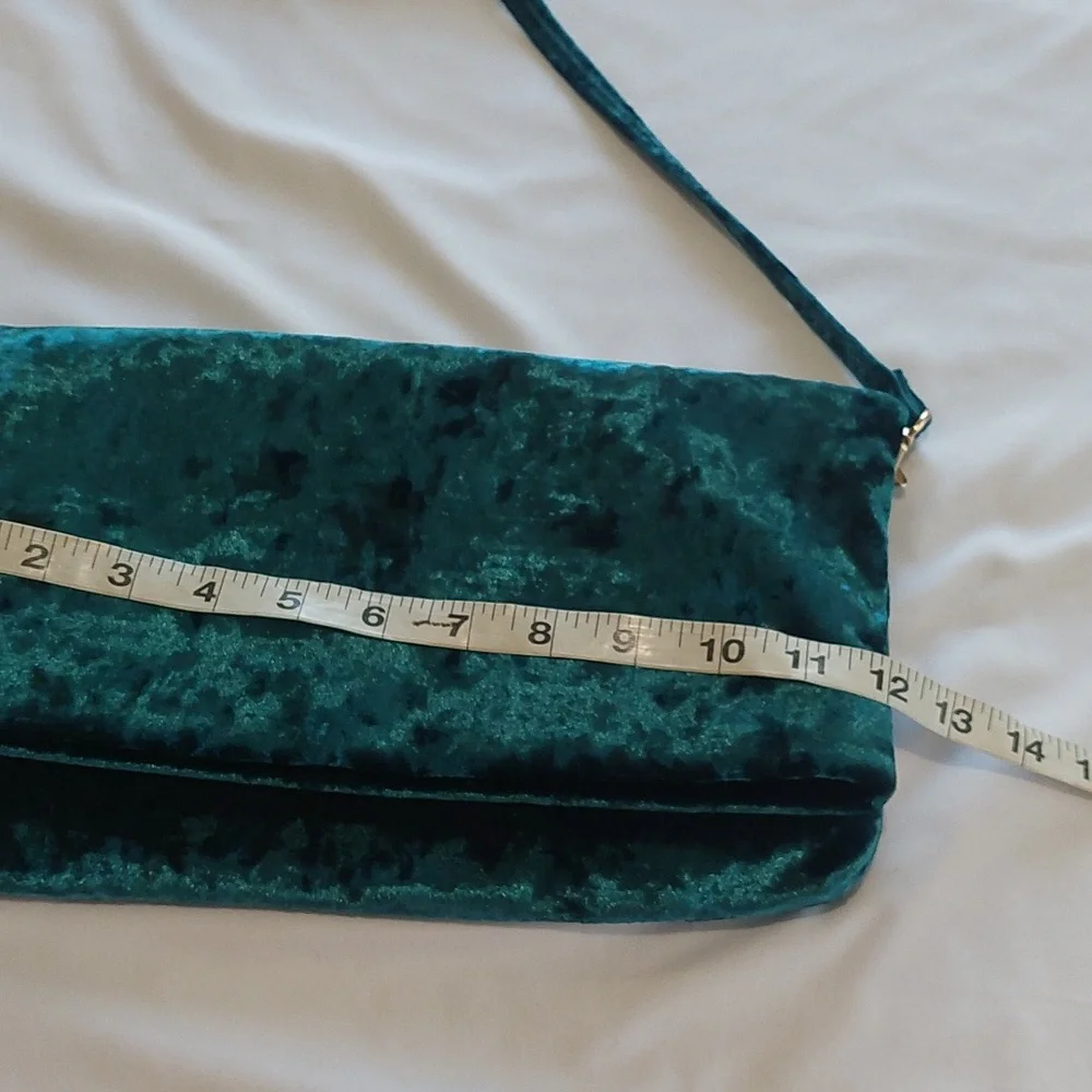 Teal Velvet Clutch Bag.Very Good Condition.